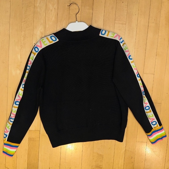 Lisa Todd "Love Bomb" black cardigan zip up sweater, Med  CB2291 - Picture 5 of 5